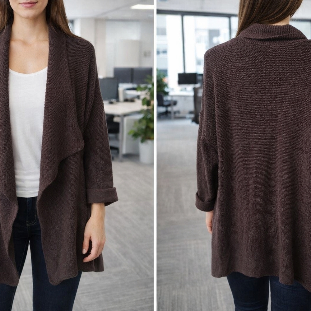 H&M Dark Brown Open‎ Front Cardigan